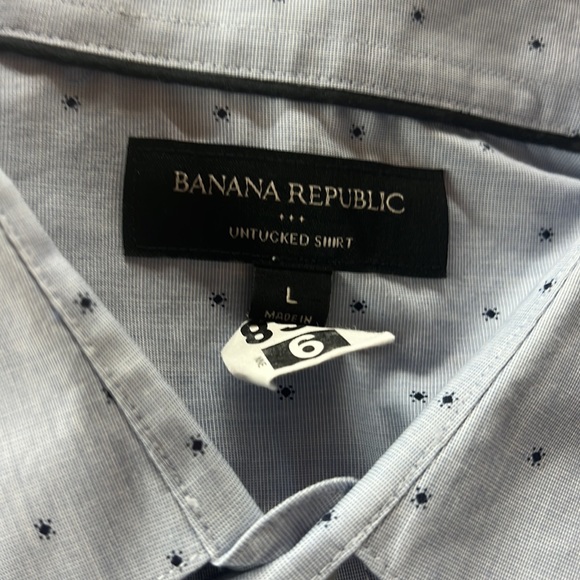 SzL Banana Republic Untucked Printed Long Sleeve Button Down - Picture 6 of 7